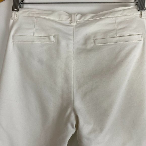 Zara Womens White Mid Rise Slim Capri Pant Size 10 - Picture 5 of 11